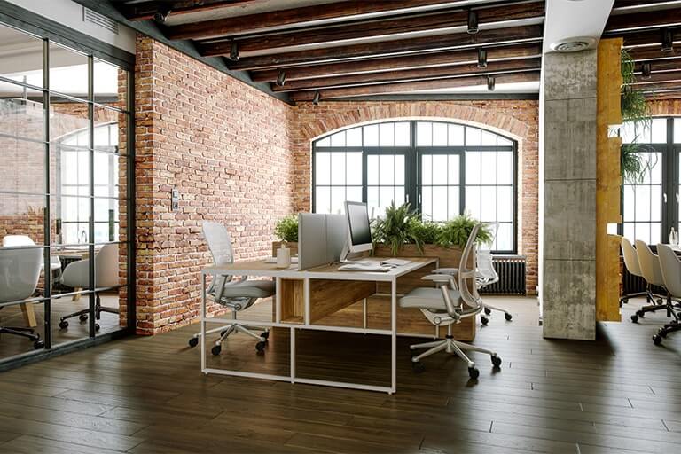 Modern workplace wellness area design supporting employee wellbeing in HQ relocation strategy.