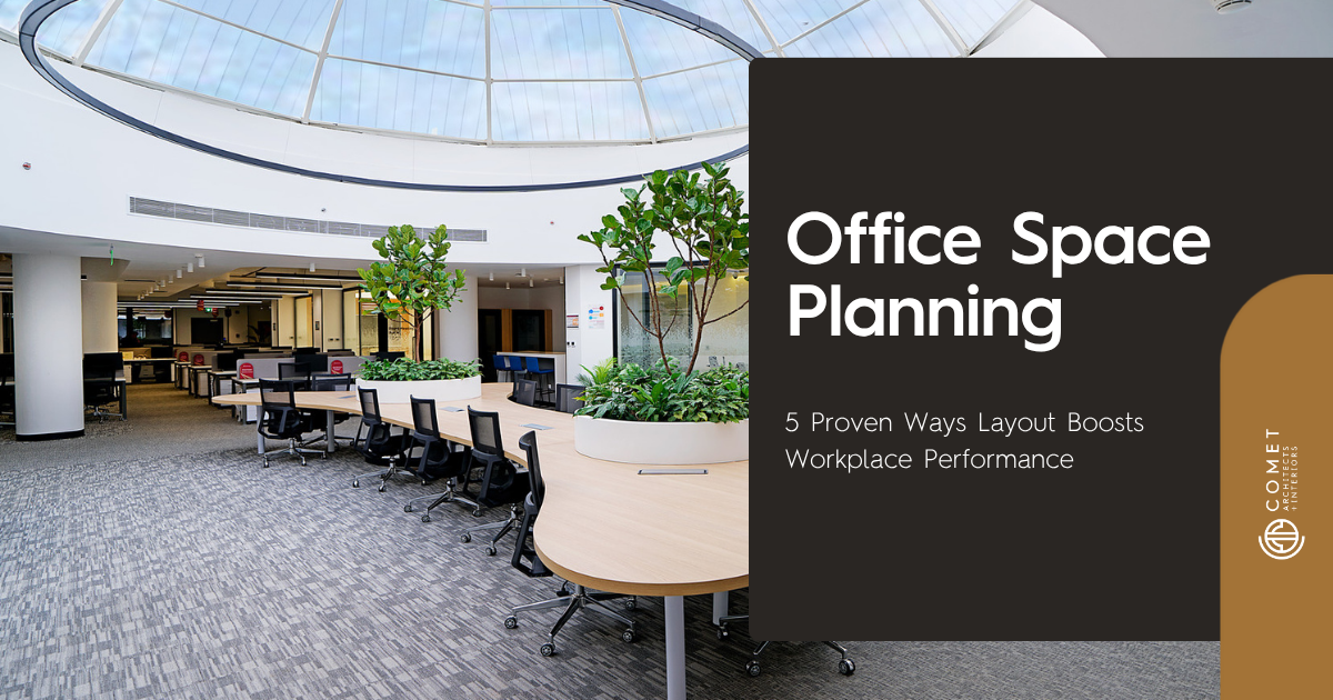 office space planning layout designed by Comet Architects Egypt