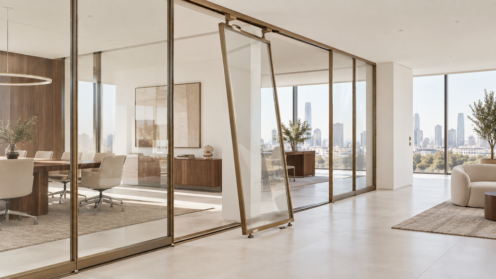 demountable office partitions being reconfigured on a floor plate
